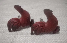 2 RED ROOSTER Door Knobs Distressed Cabinet Drawer Pull French Country Farmhouse