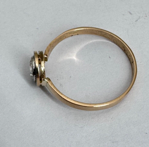 Vintage 18k Solid Rose Gold Solitaire 0.25 Qt. Diamond Ring - Fast Shipping - Picture 9 of 14