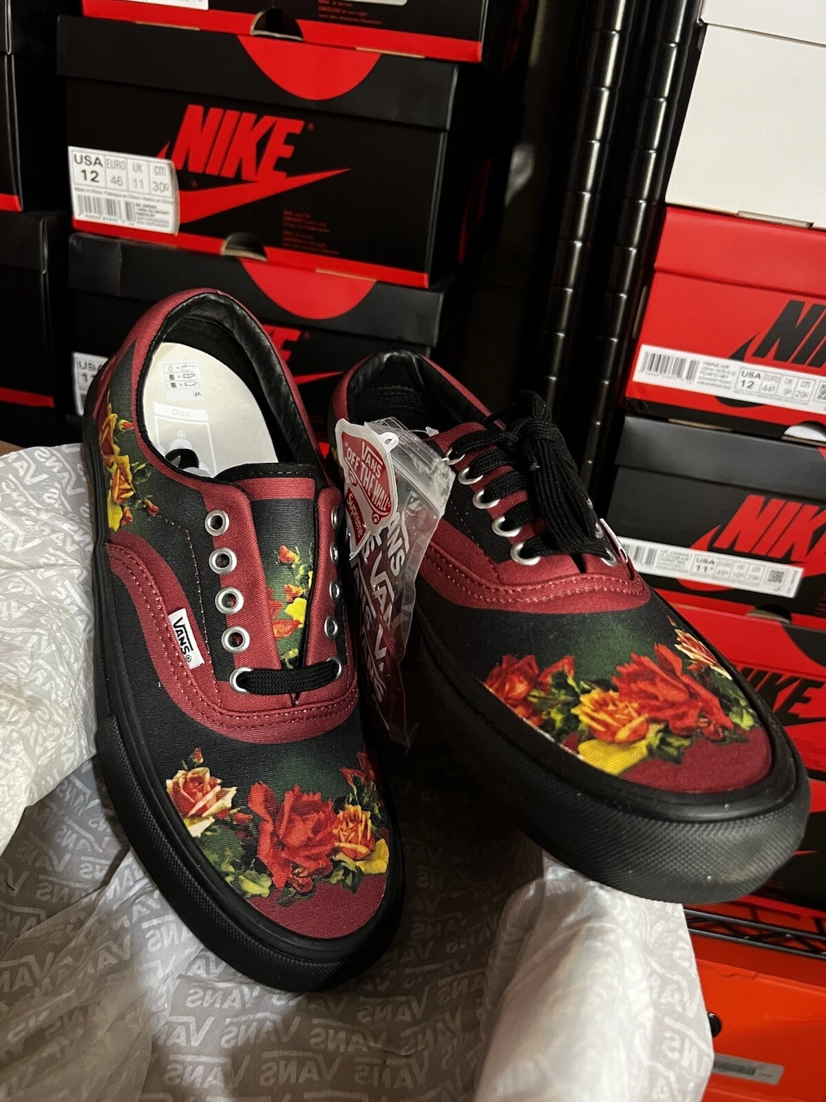 Supreme Vans Jean Paul Gaultier imprimé floral cardinal taille 8,5 Era Pro JPG SS19
