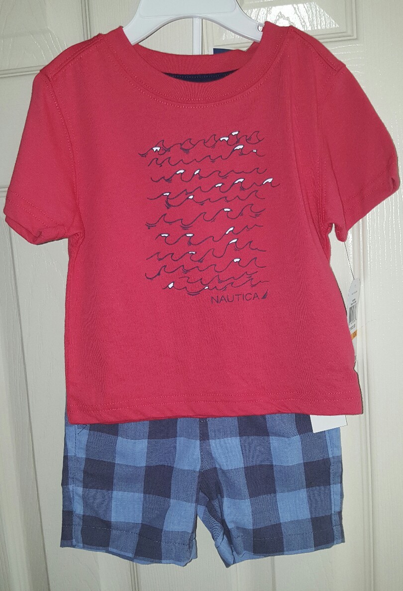 Nautica Infant Boys 2 Piece Short Set T-Shirt Nautical Blue