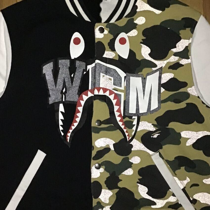 BAPE Reflector camo shark sweat varsity jacket A Bathing Ape