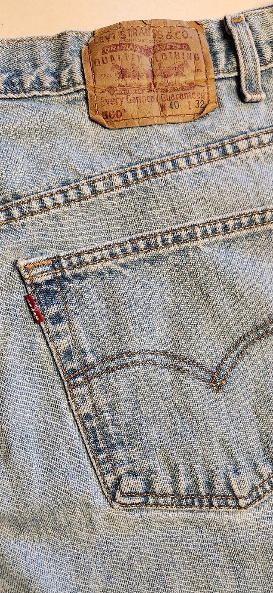 【40×32】LEVI'S 560 LOOSE FIT TAPERED LEG Vintage Levis 560 Loose Fit Tapered Leg Blue Jeans Men Size