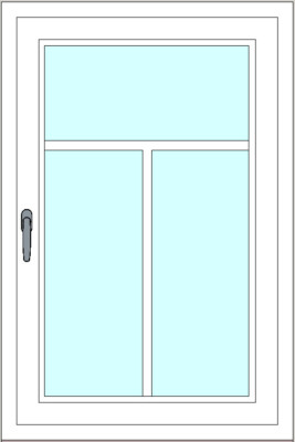Kunststoff-Fenstersprosse zum nachrüsten - 3 Felder, 1 Sprossenkreuz, weiß, hori