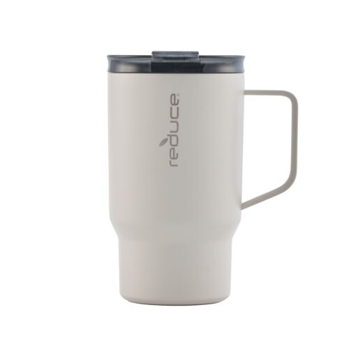 Reduce Vacuum Insulated Stainless Steel Hot1 Mug with Lid and Handle Linen,18 oz
