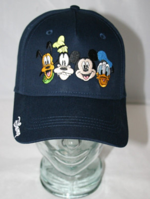 Disney Mickey Mouse Dad Hat Black Adjustable Baseball Cap Goofy Pluto Donald Disney Black Adult Baseball Cap, Mickey Mouse Adjustable Dad  main image 2