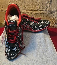 Asics Track  Field Shoe Cross Freak Red Black Gray Mens Size 9.5 W/Spikes