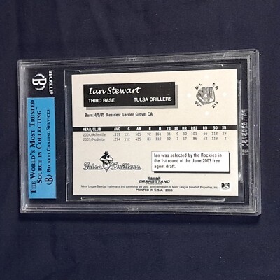 Ian Stewart Signed 2006 Grandstand Tulsa Drillers JSA BGS Card #1