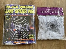 Black Widow Giant Spider Web Indoor/Outdoor Nylon Fabric & Stretchable Spiderweb