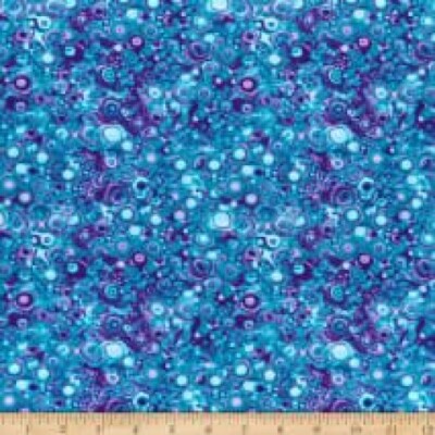 Fat Quarter ''Horsen Around'' Kreis Rund 100% Baumwollstoff - Türkis/Lila