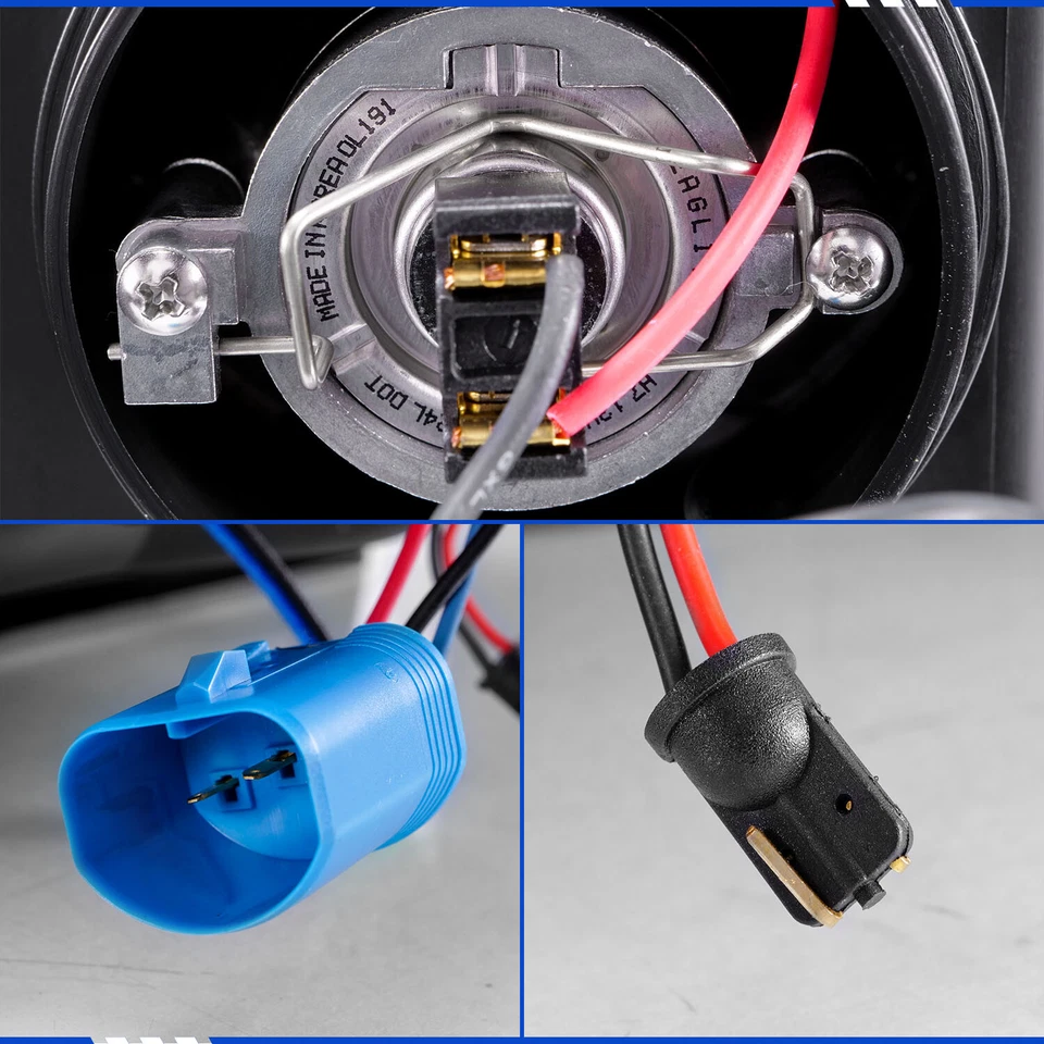 Fits 1992-1996 Ford F150 F250 F350 Bronco LED Halo Black Projector Headlight Set - Изображение 4 из 4