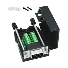 D-sub DB9 Breakout Board Connector with Case Male RS232 Serial with Thumb Screws
