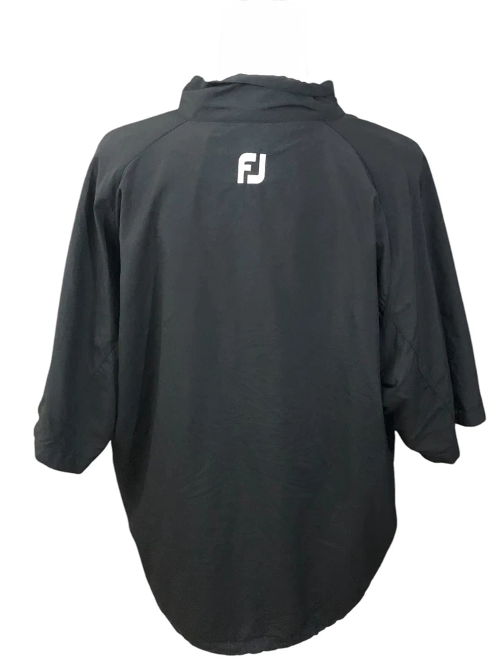 FootJoy Golf Mens Windbreaker Jacket Black And White Large - Image 2 of 4