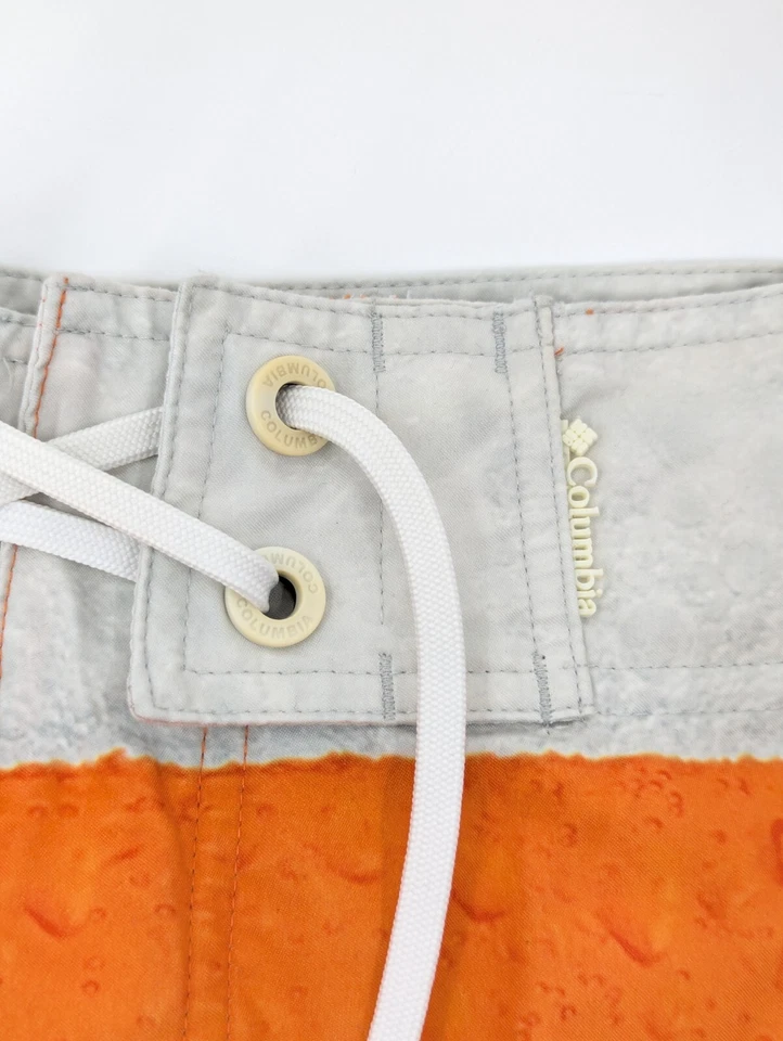 Columbia PFG Board Shorts Bañador Para Hombre 11" Naranja Blanco Bolsillo Talla 34 Foto 2 de 4