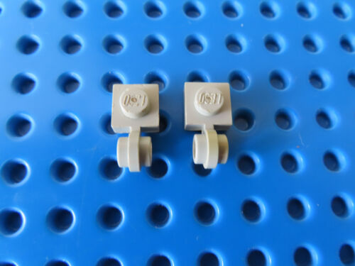 LEGO 2 x plaque avec œillet bague étroite support de tuyau 4081a 1x1 ancien gris clair A - Photo 1/1