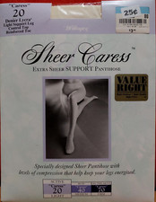 Vintage Pantyhose Worthington Sheer Caress Color White Size Long BDR4