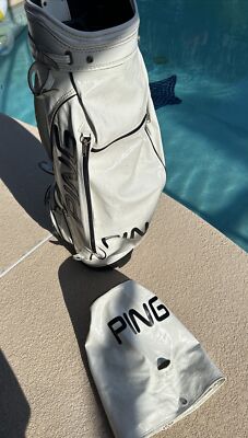 PING Tour Golf Bag Vintage Classic Black Logo Faux White