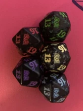 Wilds of Eldraine MTG Spindown Dice Life Counter D20 Die Dice set WUBRG set of 5