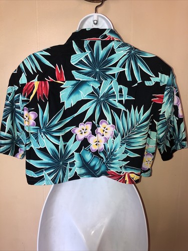 Casual Wear Hawaii USA crop top multicolore che lega donna taglia piccola cotone - Foto 5 di 12