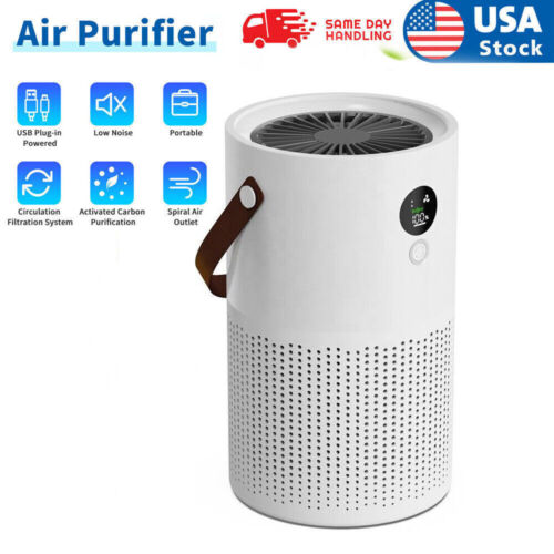 Air Purifier Home Car Rechargeable Negative Ion Portable Desktop HEPA filter US.
