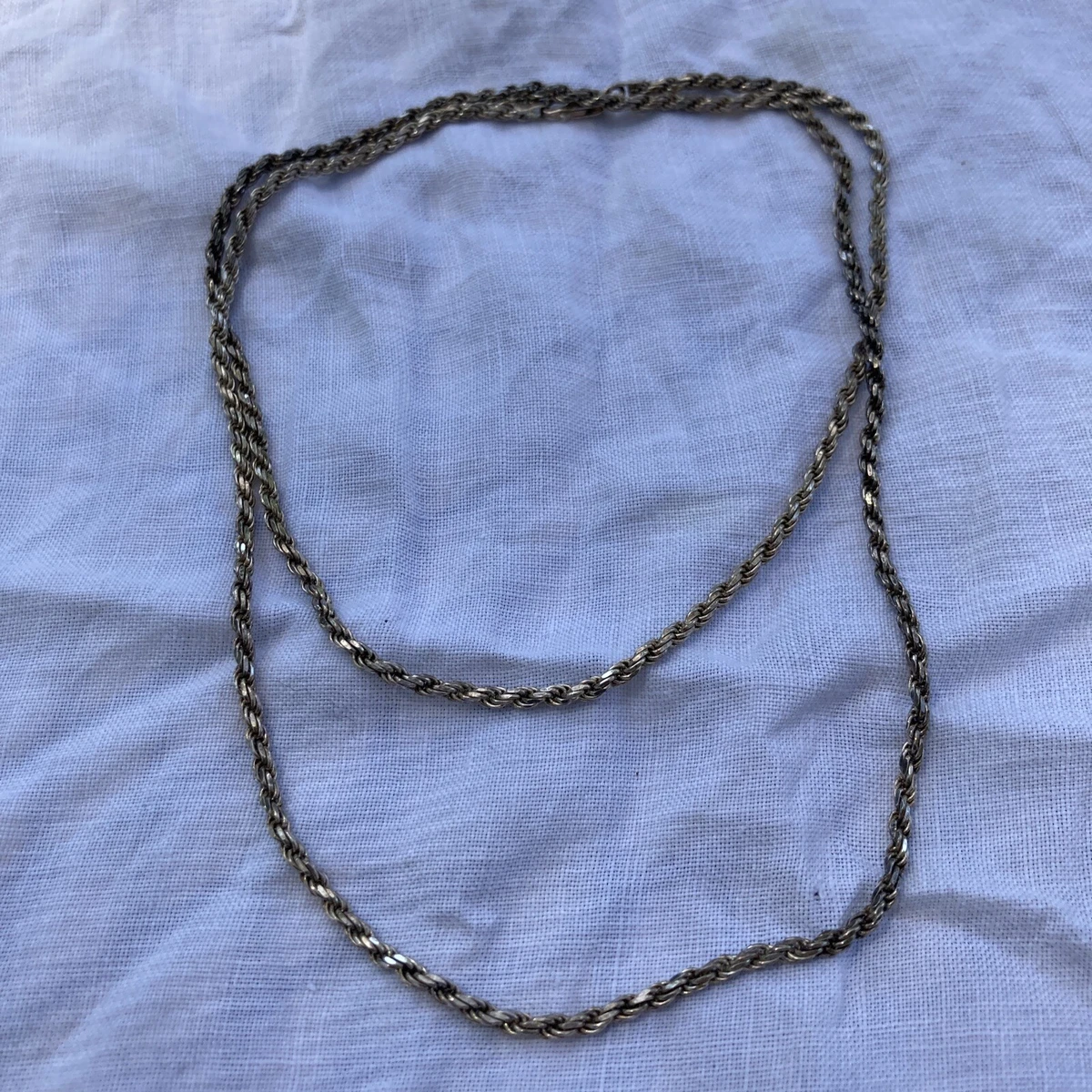 Sterling Silver Rope Chain 30 Necklace Marked 925 Italy 20g FREE