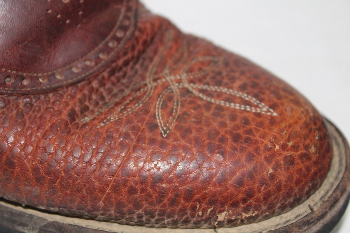 Bottes Cowboy Tony Lama 10D – Cuir Marron Vintage – Fabriquées Aux USA – Western