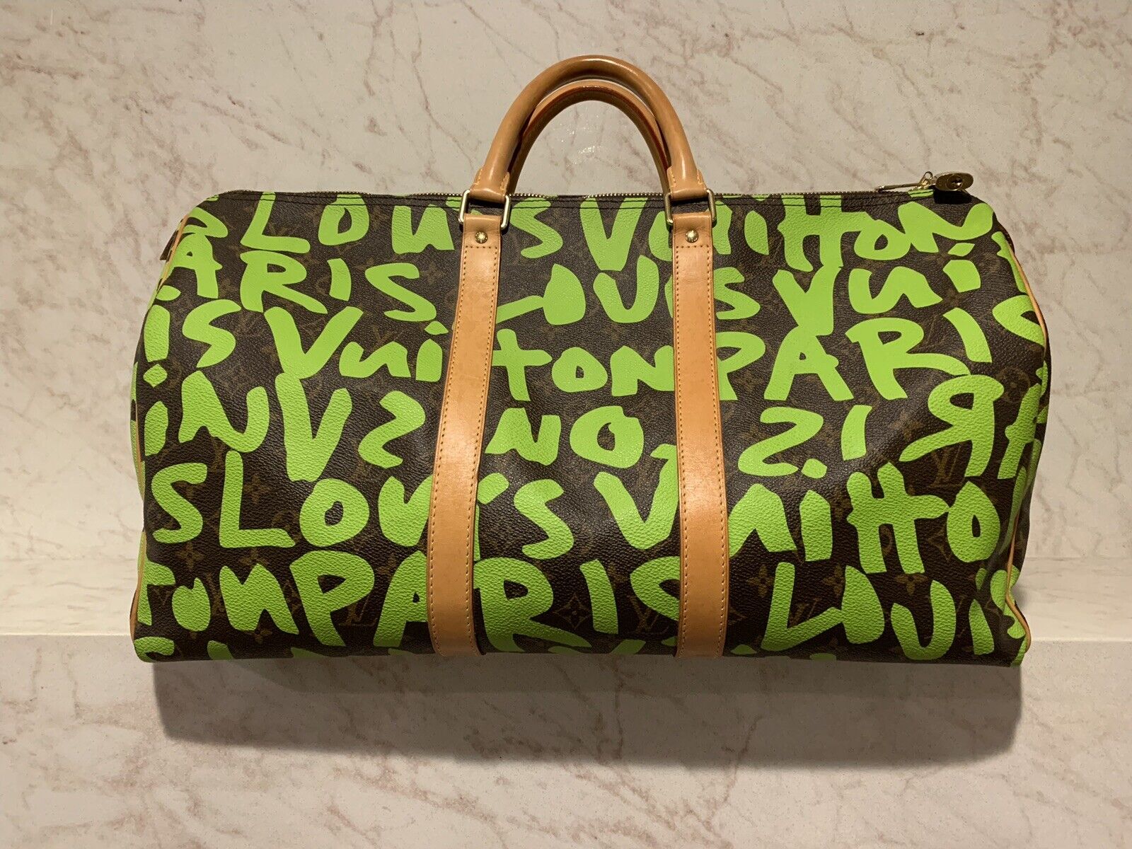 Louis Vuitton Stephen Sprouse Graffiti Monogram Canvas Calfskin Keepall 50  Bag LV-B0204P-0133