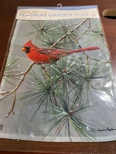 NEW Breeze Art Premium Garden Flag WINTER RED BIRD 12.5" x 18" Studio M NWT