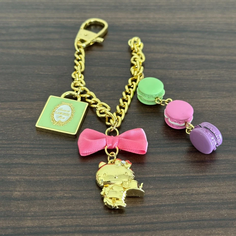 Laduree Paris Hello Kitty Macaron Bolso Dije Caja Conjunto Llavero Limitado Raro #862 Foto 4 de 4
