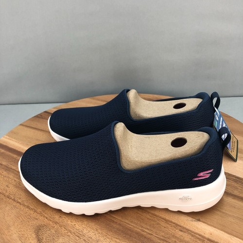 Skechers Go Walk Joy Walking Shoes Womens 6.5 Navy Blue Mesh Slip On Comfort - Picture 3 of 6