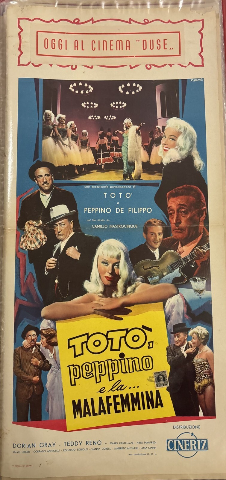 Locandina originale film Totò, Peppino e la... malafemmina (1956) - Regia di Camillo Mastrocinque