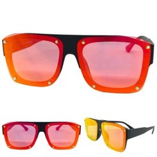 Classic Vintage Retro Hardcore Hip Hop Biker Style SUNGLASSES Square Black Frame
