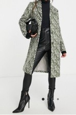 Gianni Feraud Ladiessingle Breasted Animal Print Wool Blend Coat