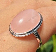 Rose Quartz Gemstone 925 Sterling Silver Ring Jewelry Gift All Sizes Available