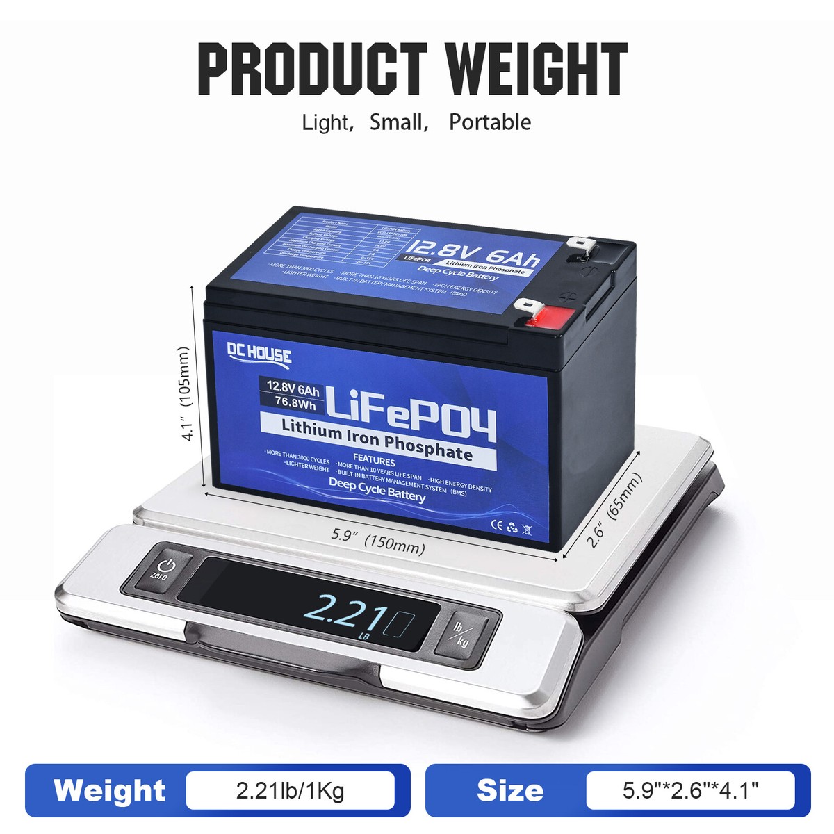 Batería LiFePO4 12V 100Ah Con Cargador 20A - Hasta 15000 Ciclos, 1280Wh, Para Autocaravanas, Solar, Camping Y Barcos