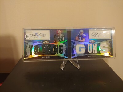 Mark Sanchez & Jimmy Clausen 2010 Topps Triple Threads Gold #18/50 Rookie Auto