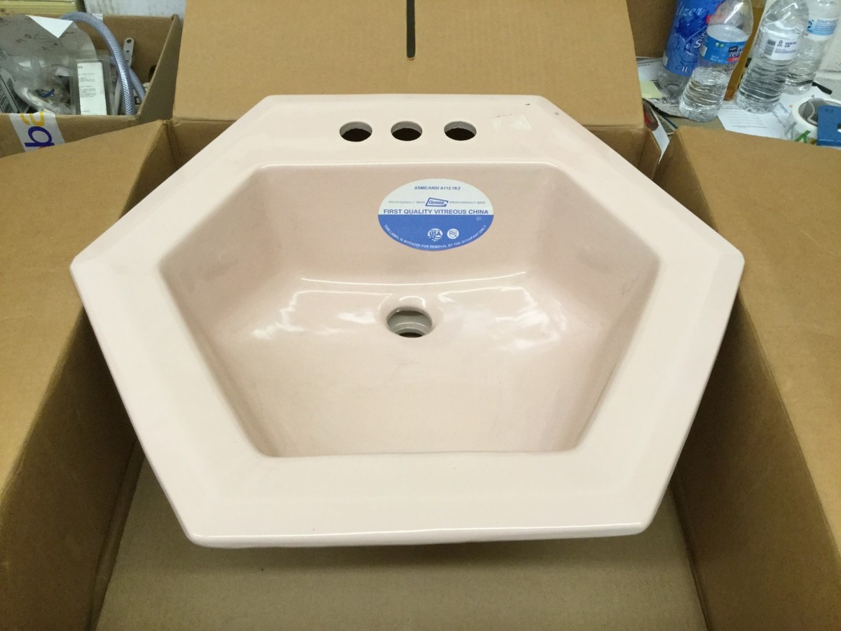 GERBER 12-864 SELF RIM LAVATORY HEXAGON SINK 22