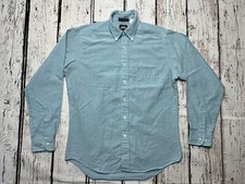 VTG Lee Single Needle Tailoring 90s Men's Solid Blue Button Up Pocket Shirt - M