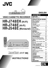 JVC HR-J748EH HR-J748E HR-J548E VCR Owners Instruction Manual Reprint