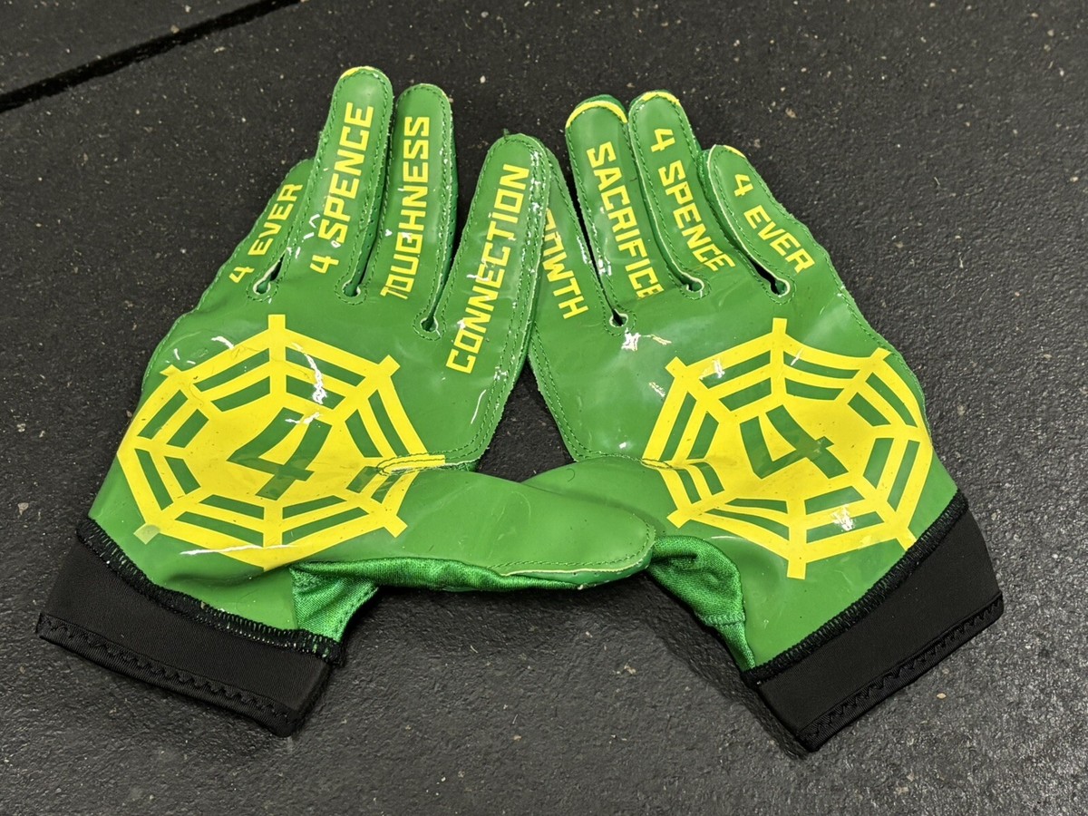 Oregon Ducks Game Used Nike Gloves Size XL game Worn Spencer Webb