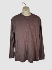 Weatherproof Vintage Men's Brown Long Sleeve Crew-Neck T-Shirt Size XL