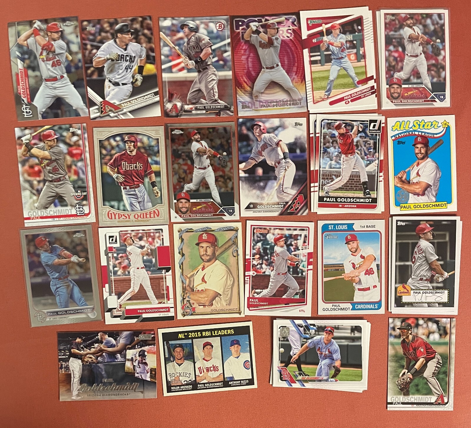 Paul Goldschmidt Baseball Card Lot (31) Insert + Base. Cardinals / Diamondbacks