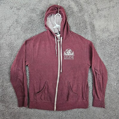 STONE BREWING CO San Diego Red Full Zip Logo Hoodie Size Large