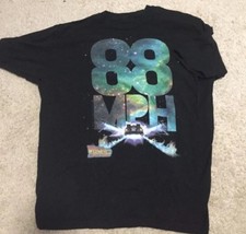 Retro Back To The Future Delorean 88 Miles Per Hour Black T Shirt Size L/XL Mens