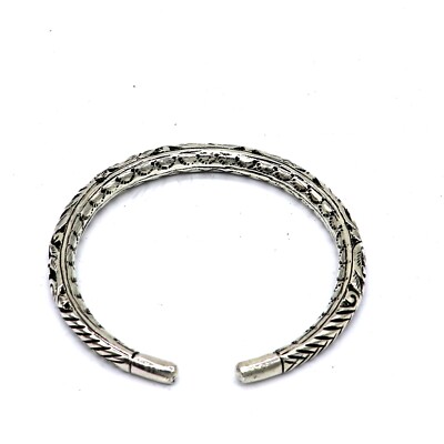 925 Sterling silver handmade chitai bangle kada tribal ethnic