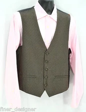 Vest Men Pronto Uomo Suit Coat Vest Button V Neck Sleeveless top Brown Black M