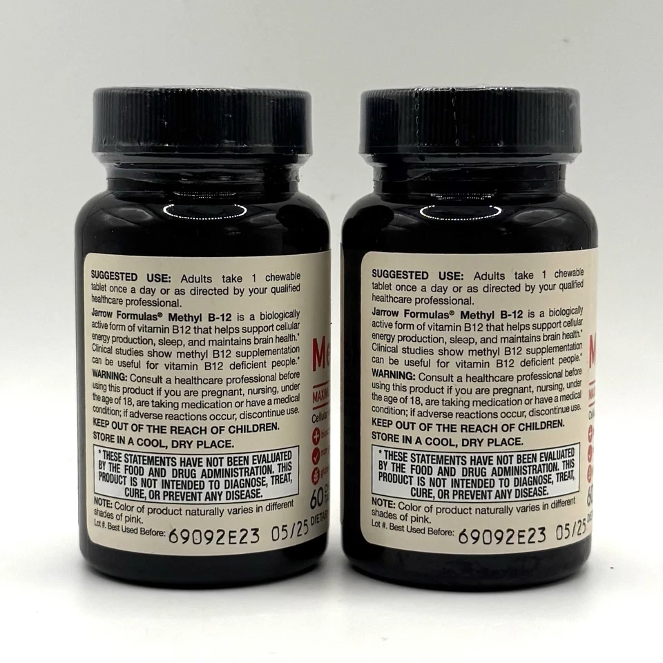 Jarrow Formulas Methyl B-12 5000 Mcg Sabor Cereza - 120 Comprimidos Masticables Foto 3 de 4