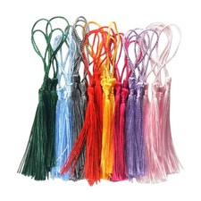 Set of 30 Silky Handmade Soft Craft Mini Tassels with Loops
