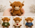Highland cow  Knitting Pattern Bundle With Clothes DK Toy Knit Pattern Printed