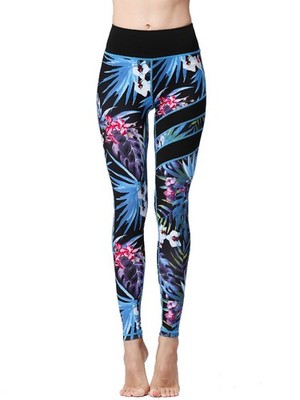 Damen bedruckte Yoga Hose, Damen Sport Leggings Slim Fit Größe