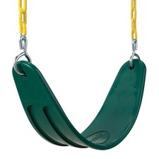 Swing-N-Slide Heavy Duty Swing Green Seat with Yellow Coated Chain LA7340